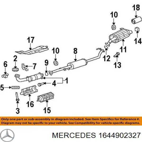 Купити A1644902327 Mercedes Насадка на глушник