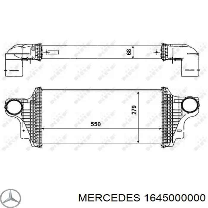 1645000000 Mercedes радіатор интеркуллера