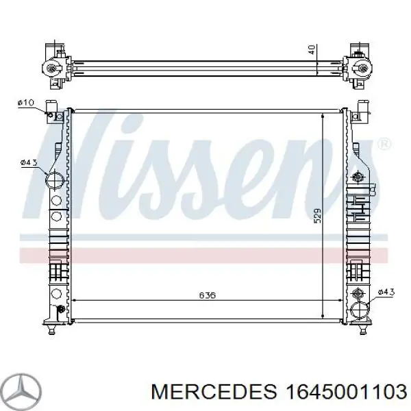 Радіатор охолодження двигуна 1645001103 Mercedes