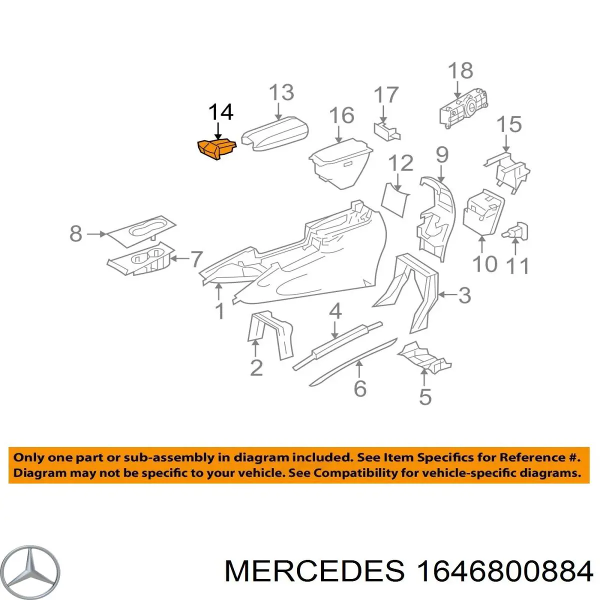  Mercedes A1646800884 ціна, від 56.43 USD