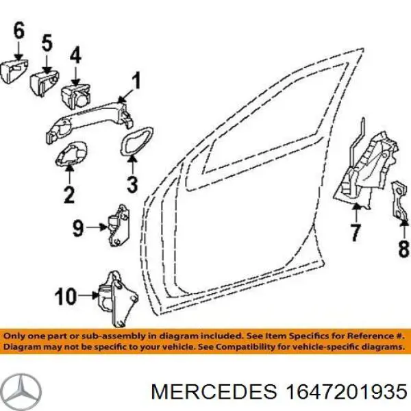 Замок передньої двері, лівої Mercedes A164720193528 ціна, від 131.93 USD