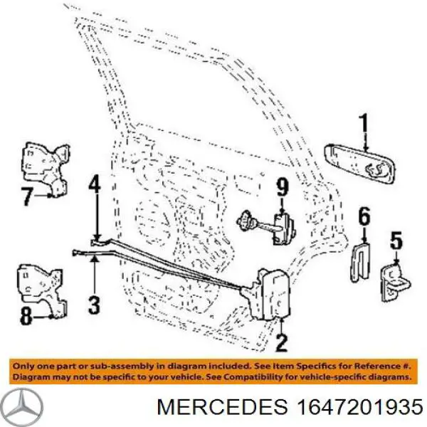 A164720193528 Mercedes Замок водійських дверей