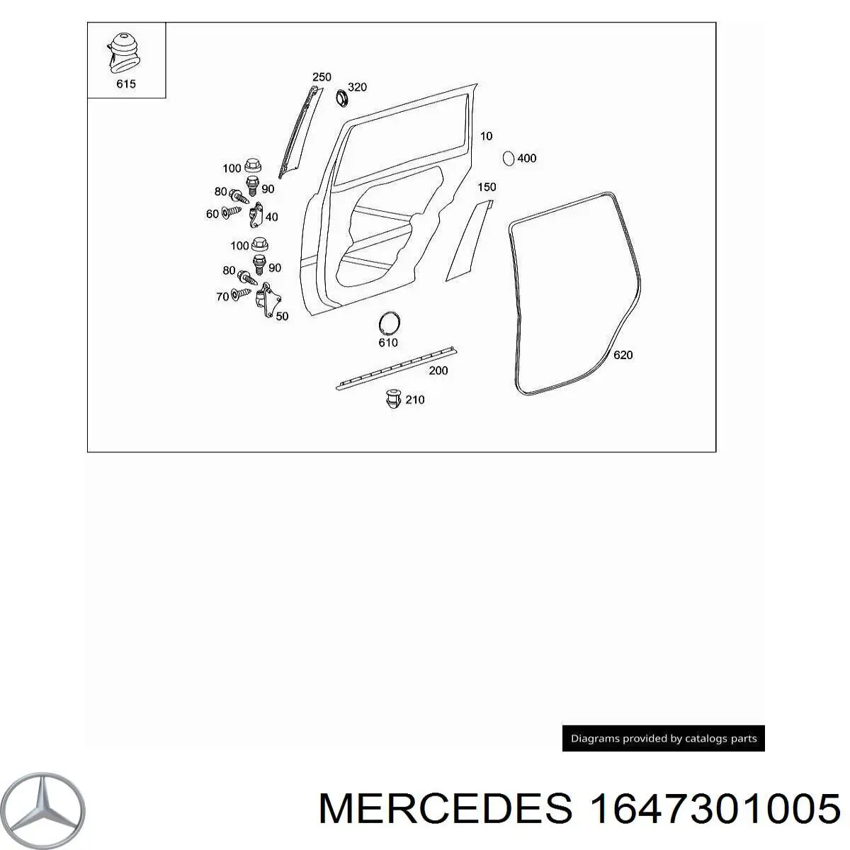 A1647300405 Mercedes Двері пасажирські задні праві