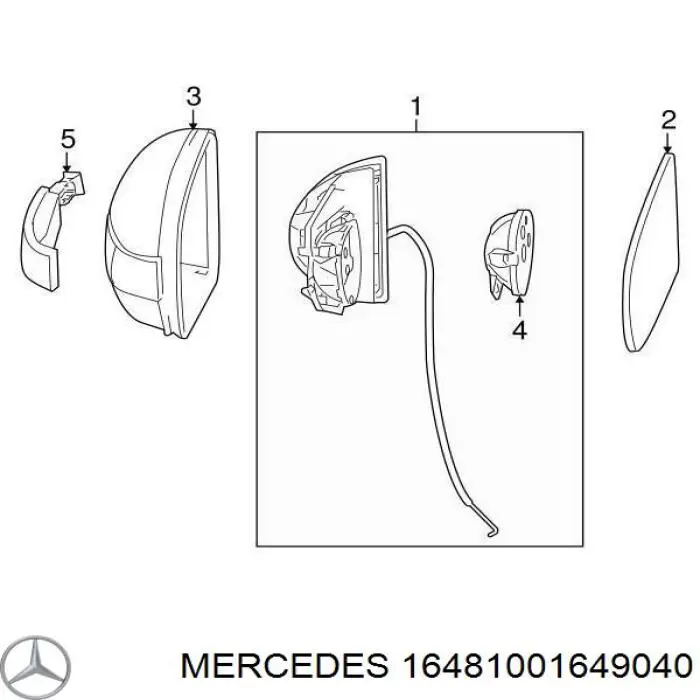 Накладка дзеркала заднього виду, ліва на Mercedes ML/GLE (W164)