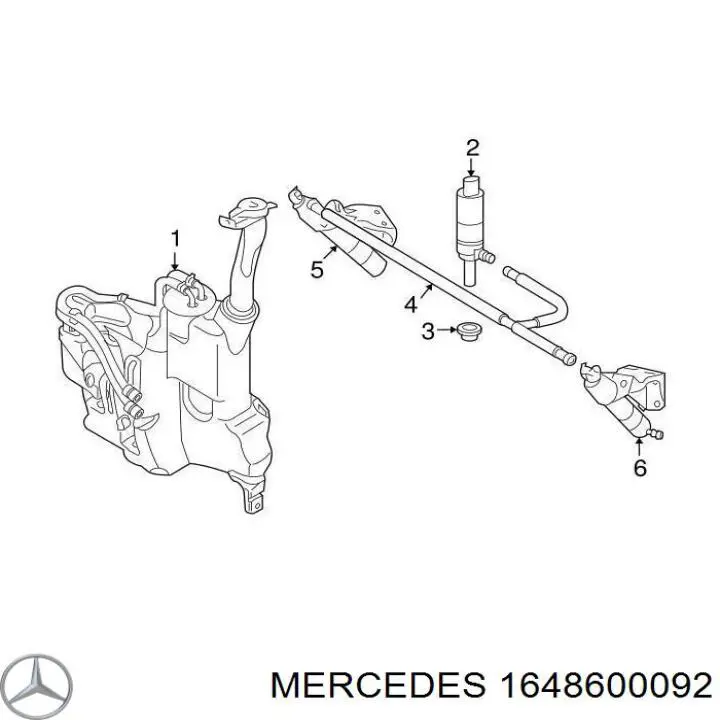 Шланг омивача фар Mercedes A1648600092 ціна, від 36.66 USD