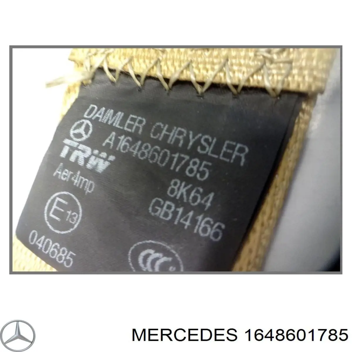 A1648601785 Mercedes Пасок безпеки задній центральний