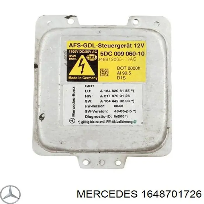Блок керування освітленням Mercedes A1648202785