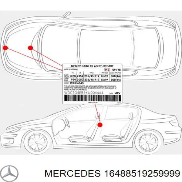 16488519259999 Mercedes бампер передній