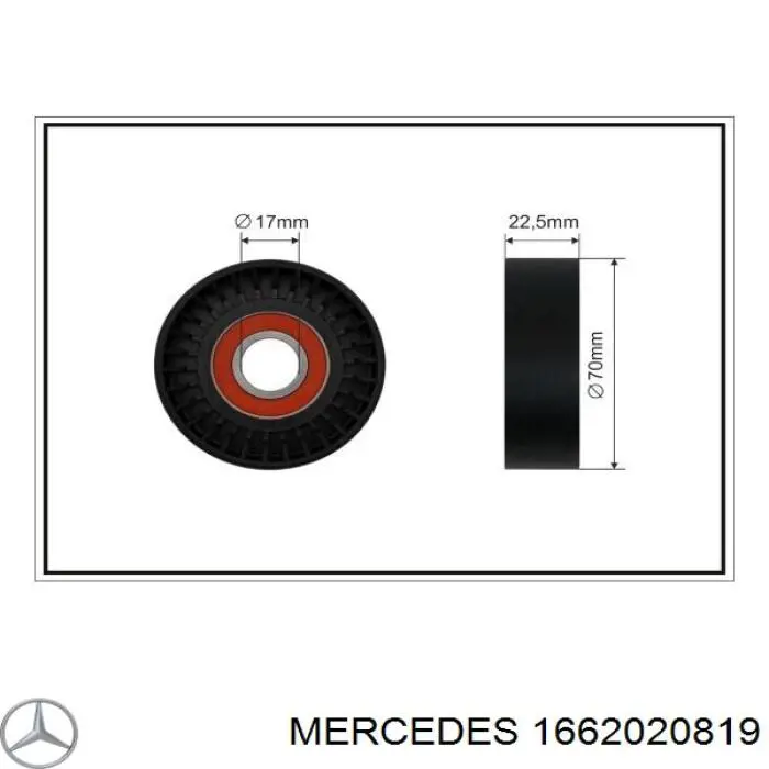 Ролик приводного ременя, паразитний 1662020819 Mercedes