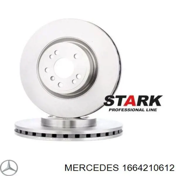 1664210612 Mercedes диск гальмівний передній