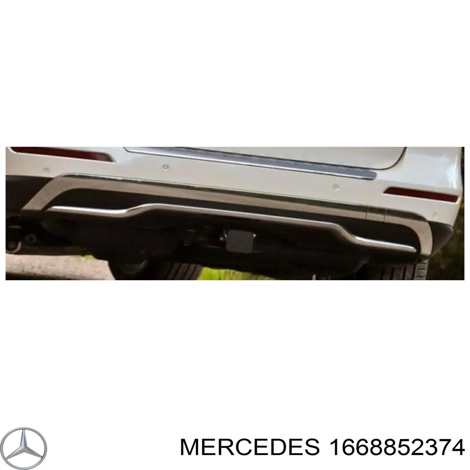 Купити A1668850974 Mercedes Накладка заднього бампера