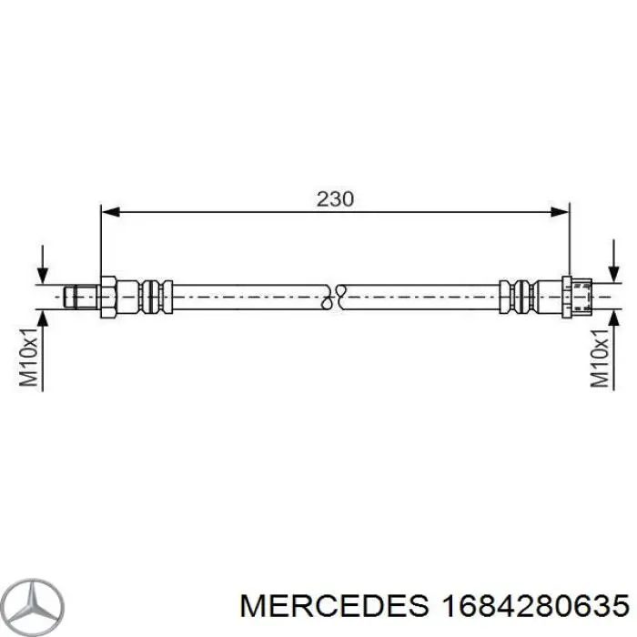 1684280635 Mercedes шланг гальмівний задній