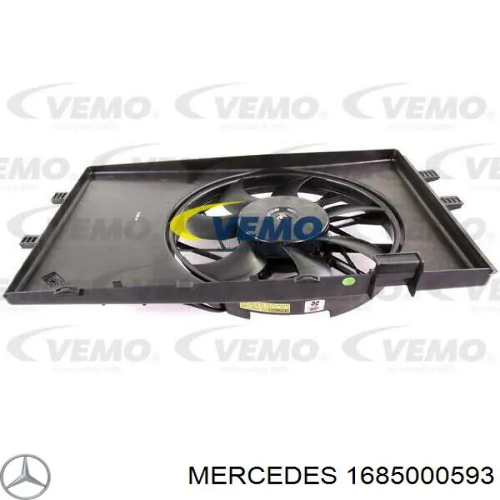Купити A1685000593 Mercedes Дифузор радіатора охолодження, в зборі з двигуном і крильчаткою
