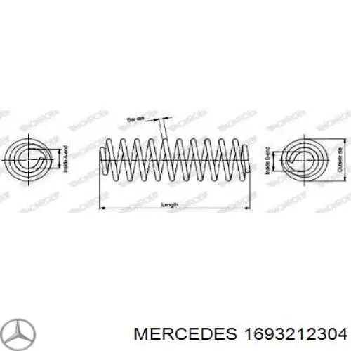 Пружина передня Mercedes A1693212304 ціна, від 26.32 USD