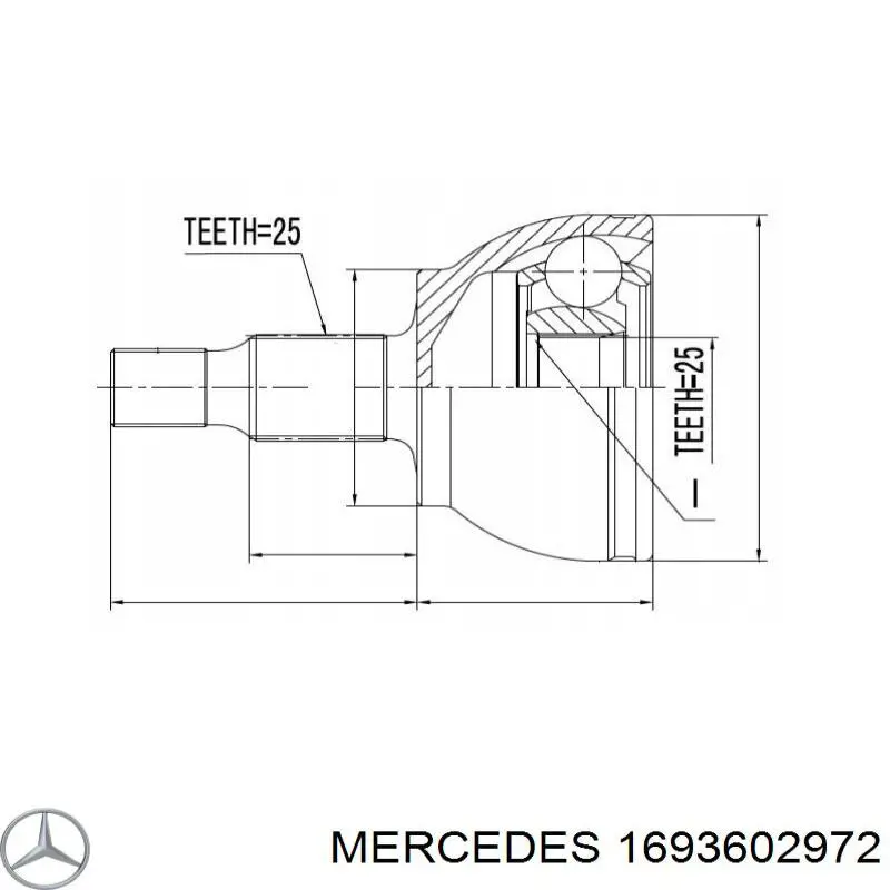 Купити A169360337280 Mercedes Ліва піввісь