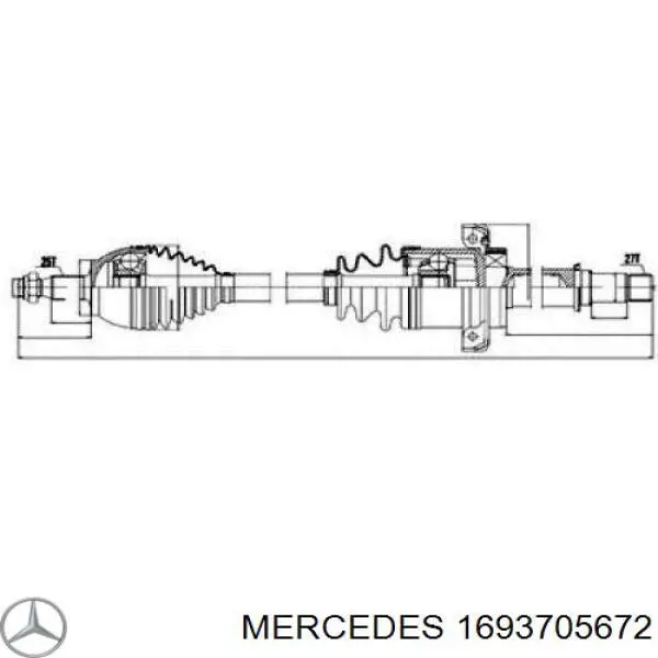 Піввісь передня, права Mercedes A1693706472 ціна, від 152.20 USD