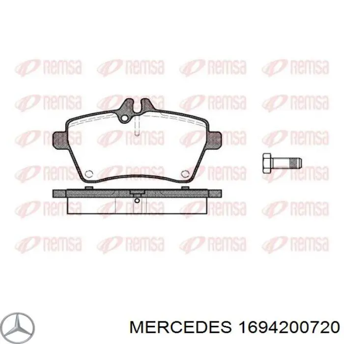 1694200720 Mercedes колодки гальмівні передні, дискові