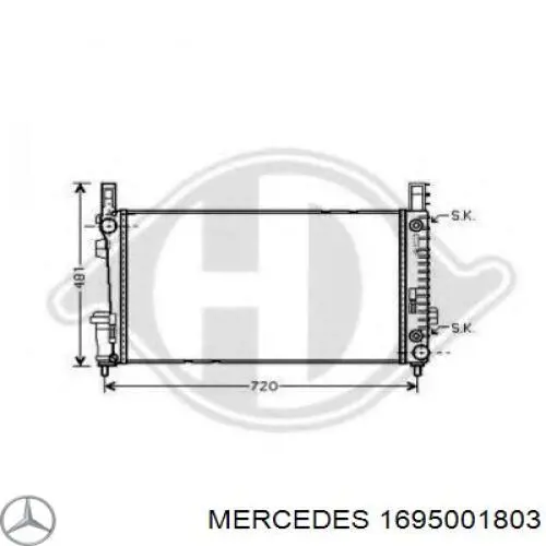 1695001803 Mercedes радіатор охолодження двигуна