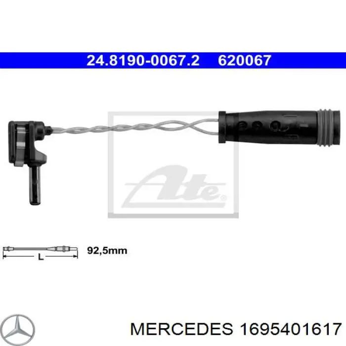1695401617 Mercedes датчик зносу гальмівних колодок, передній