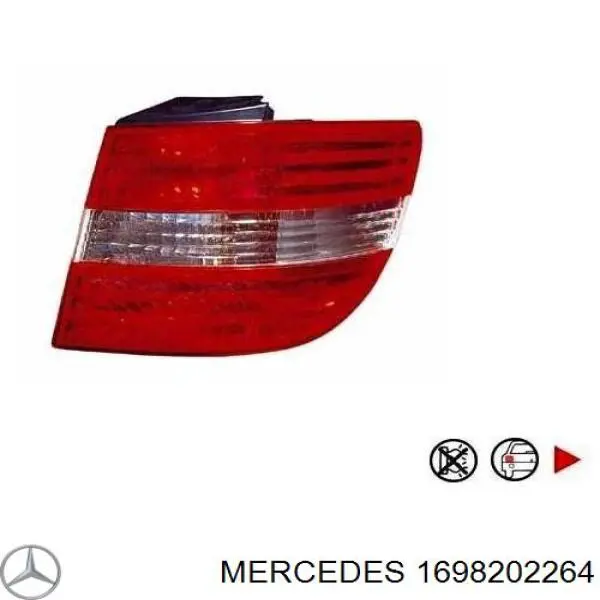 A1698200664 Mercedes Ліхтар задній правий