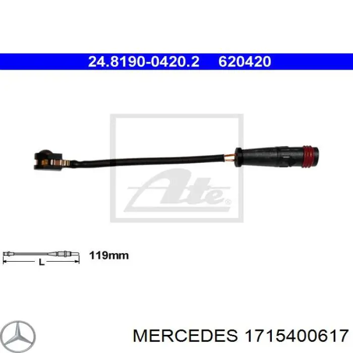 1715400617 Mercedes датчик зносу гальмівних колодок, передній