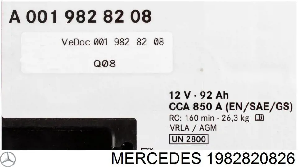 1982820826 Mercedes Авто акумулятор