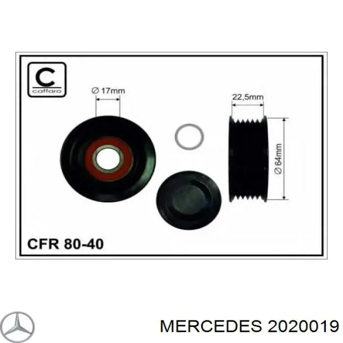 Ролик приводного ременя, паразитний Mercedes 2020019 ціна, від 7.23 USD