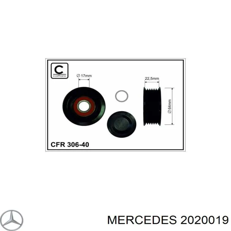 Ролик приводного ременя, паразитний 2020019 Mercedes