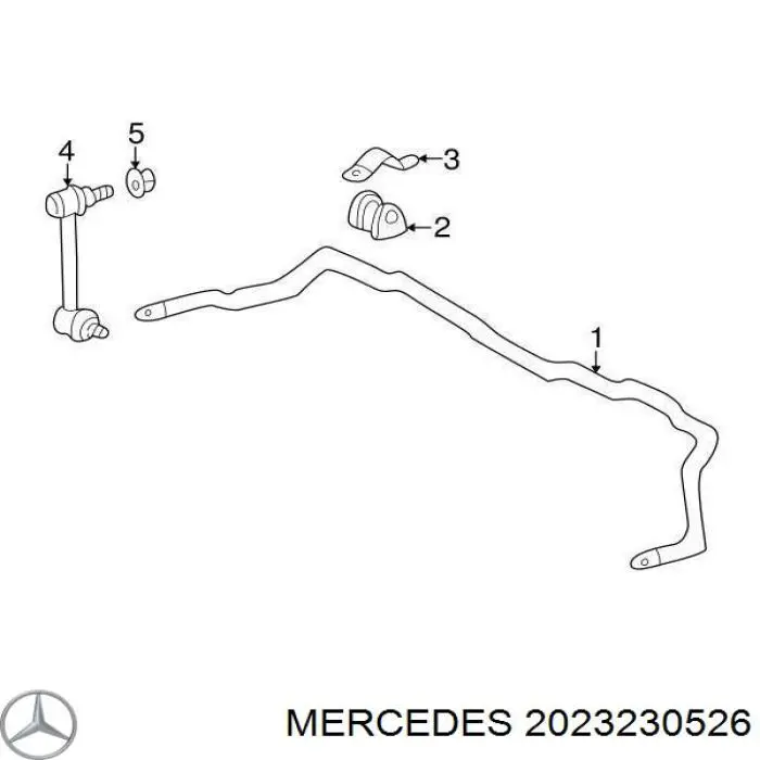 Купити A2023230526 Mercedes Хомут кріплення втулки стабілізатора, заднього