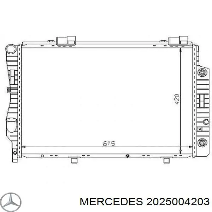 Купити A2025004203 Mercedes Радіатор двигуна