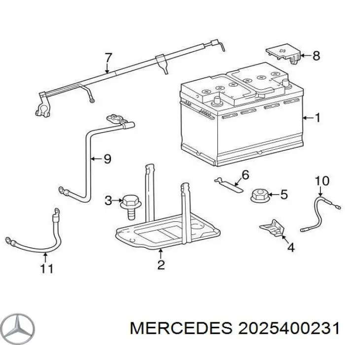 A2025400231 Mercedes Кабель маси акумулятора (АКБ)
