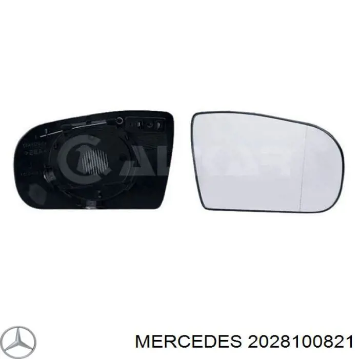2028100821 Mercedes дзеркальний елемент дзеркала заднього виду, правого