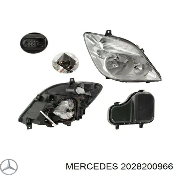 Скло фари лівої MERCEDES 2028200966 Скло фари лівої MERCEDES 2028200966