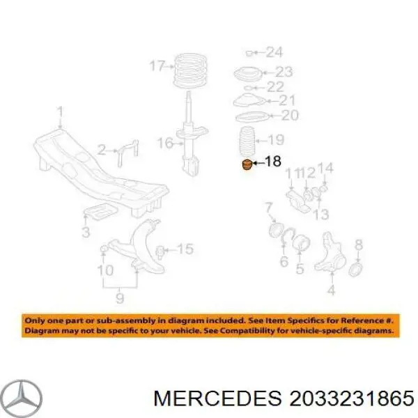 Стабілізатор передній на Mercedes C-Class (W203)
