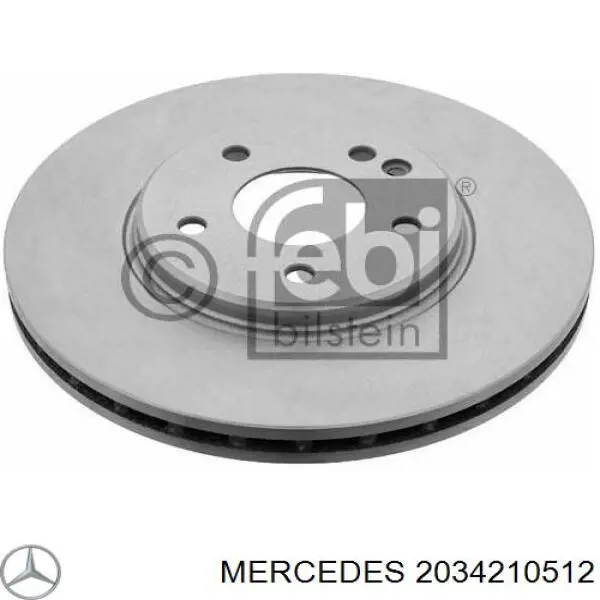 2034210512 Mercedes диск гальмівний передній