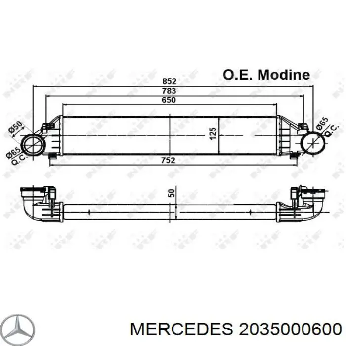 2035000600 Mercedes радіатор интеркуллера