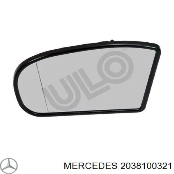 Дзеркальний елемент дзеркала заднього виду, лівого на Mercedes C-Class (S203)