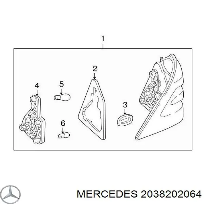 2038202064 Mercedes ліхтар задній правий