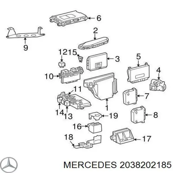 2038202185 Mercedes блок комфорту задніх дверей
