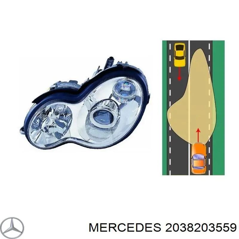 Фари Mercedes A2038203559 ціна, від 208.33 USD