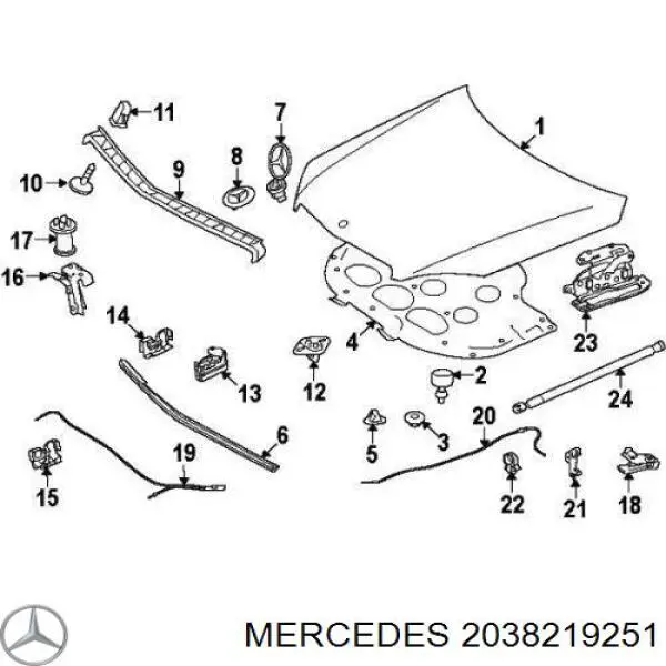 Датчик відкривання капота Mercedes A2038219251 ціна, від 30.92 USD