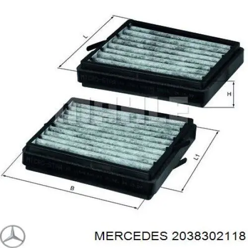 Фільтр салону 2038302118 Mercedes