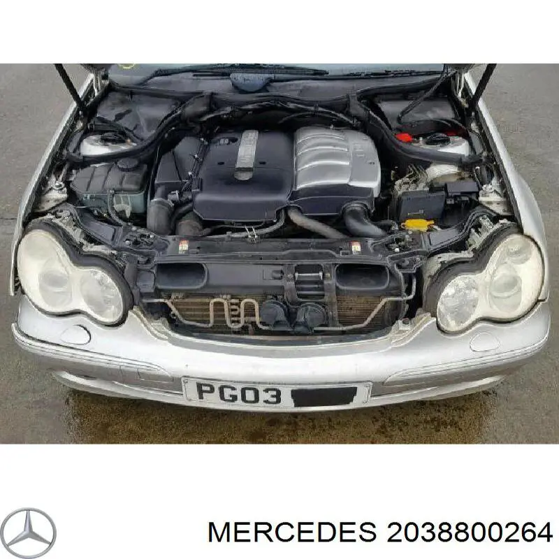 2038800264 Mercedes стояк-гак замка капота