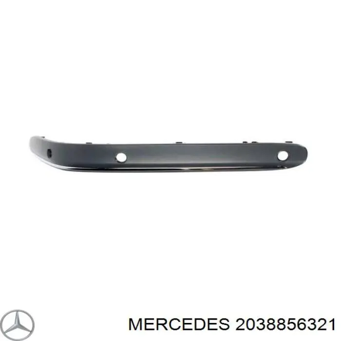 2038856321 Mercedes молдинг переднього бампера, лівий