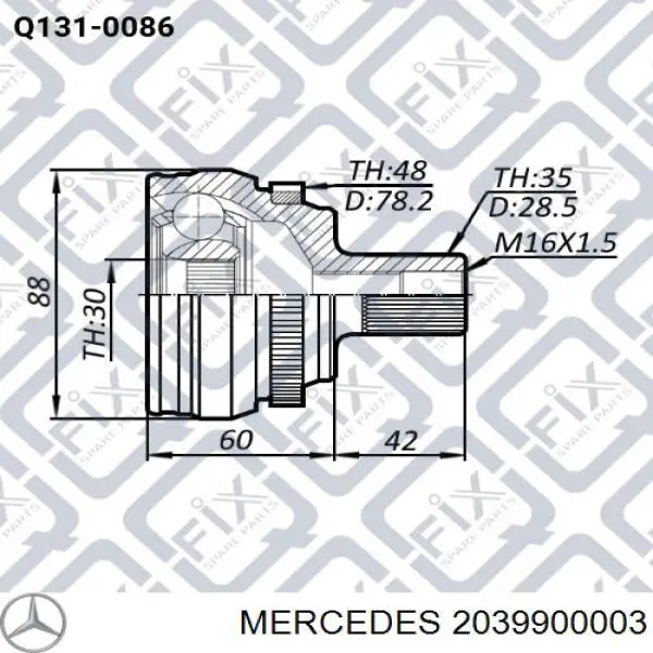 A0069906304 Mercedes Болт передньої півосі (ШРКШа)