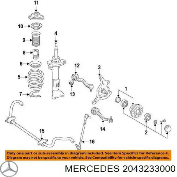 Амортизатор передній 2043233000 Mercedes