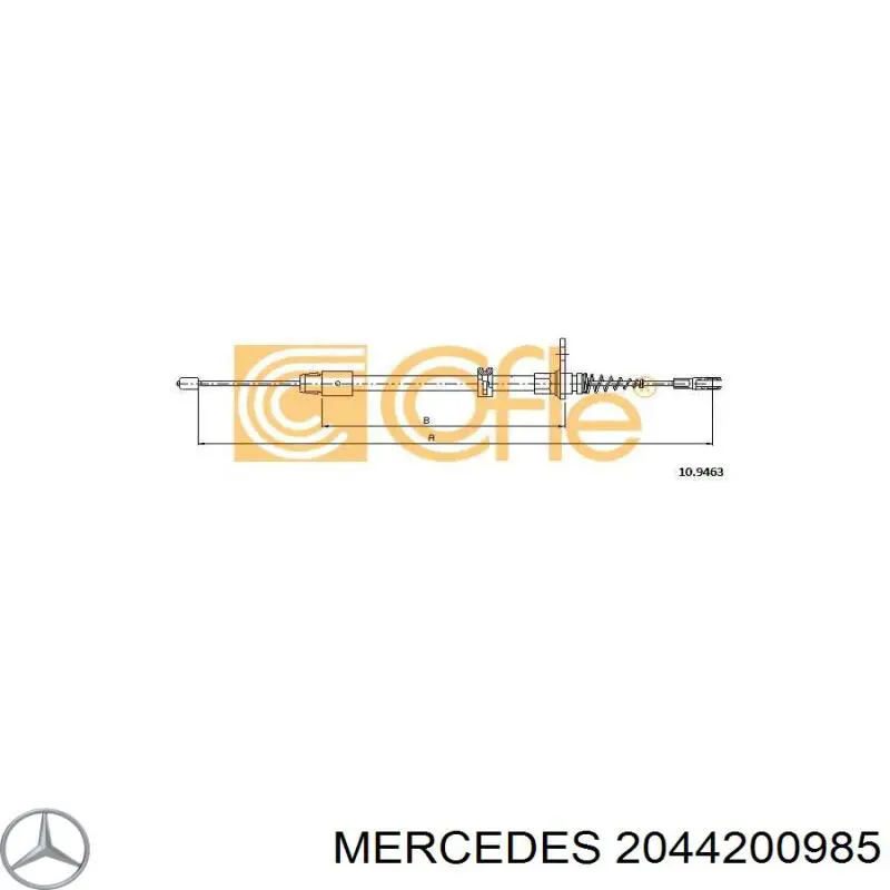 Трос ручного гальма задній, правий/лівий на Mercedes C-Class (W204)