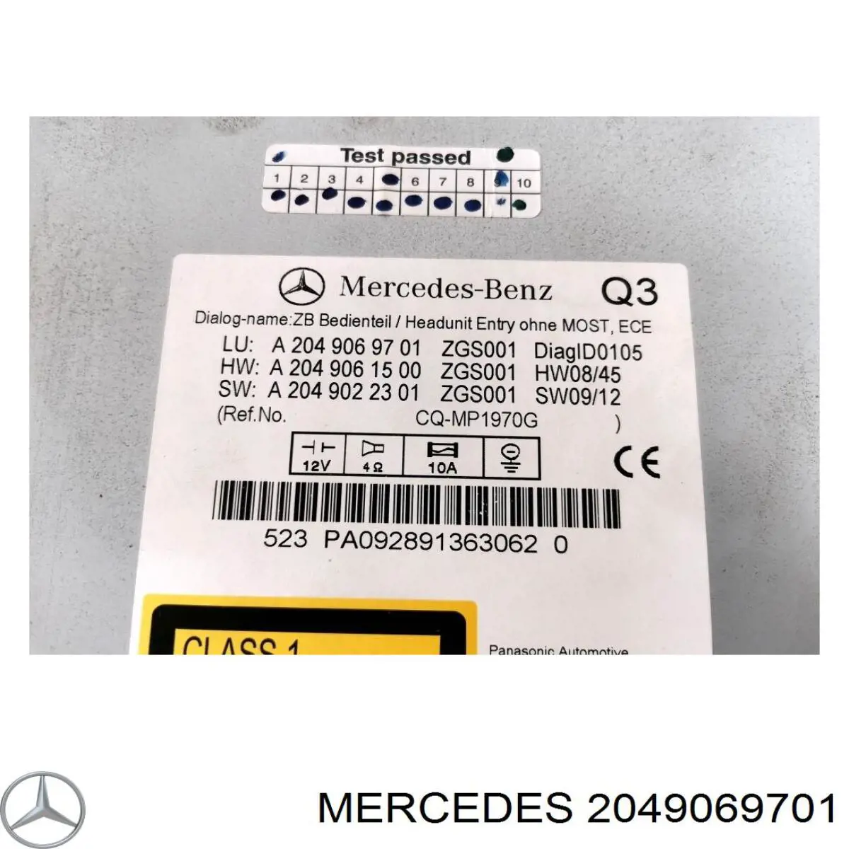 Магнітола (радіо AM/FM) Mercedes A2049069701 ціна, від 63.34 USD