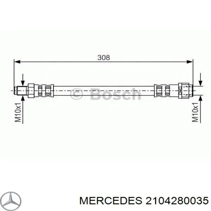 2104280035 Mercedes шланг гальмівний задній
