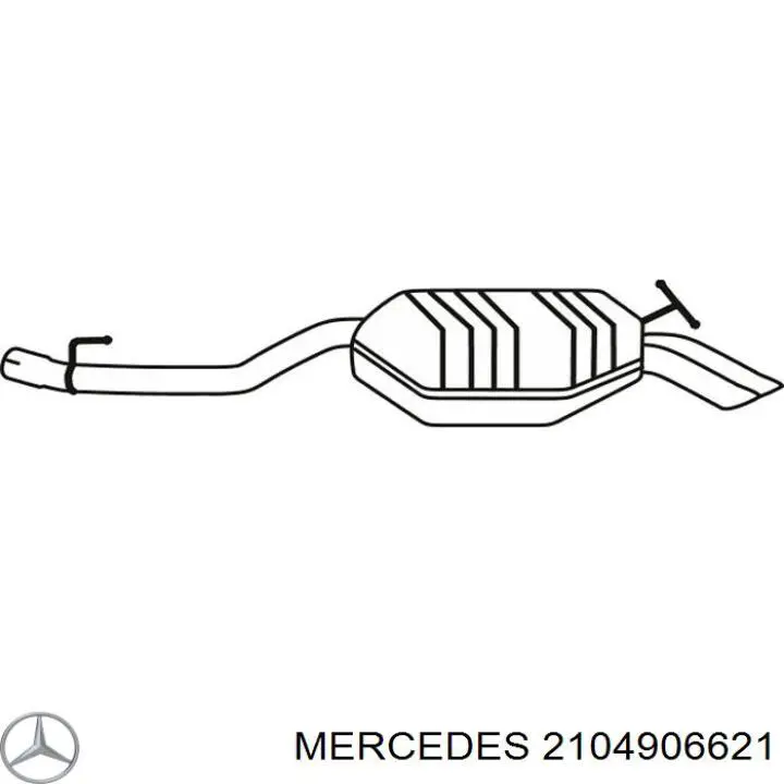 2104906621 Mercedes глушник, задня частина